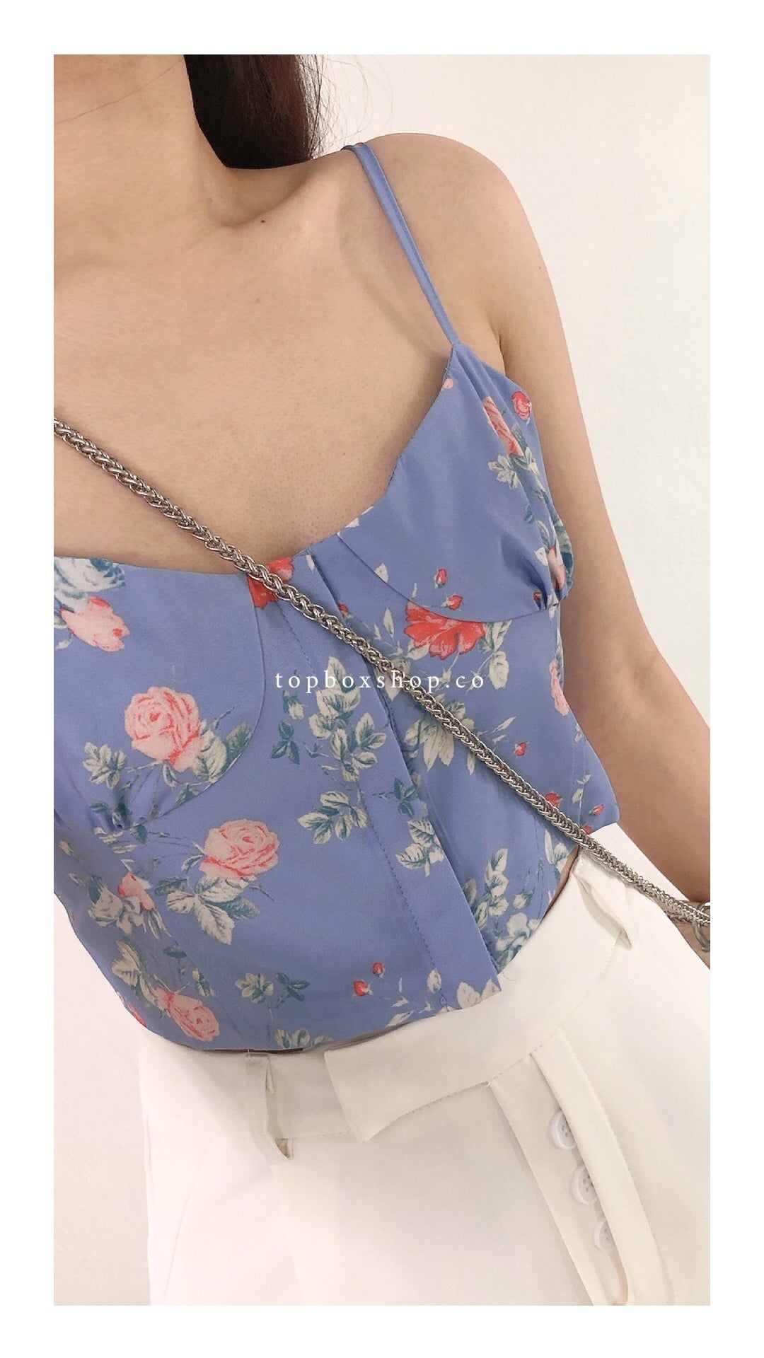 BLUE FLORAL SINGLET