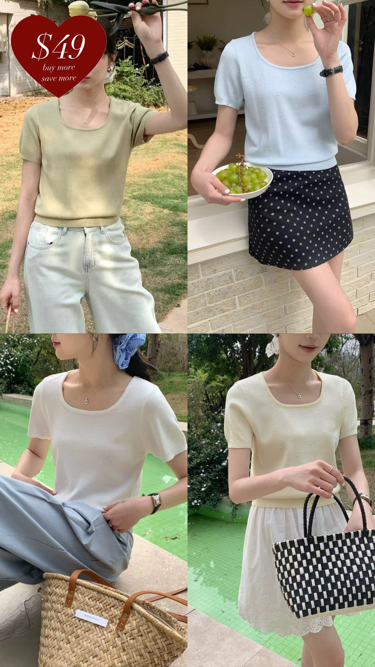 NORA KNIT TOP IN BEIGE/YELLOW/GREEN/BLUE