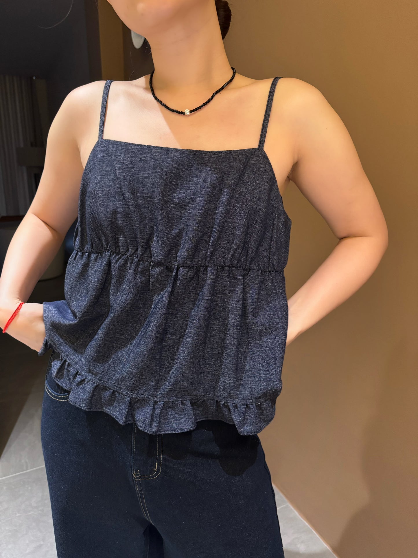 BEN DENIM SINGLET TOP