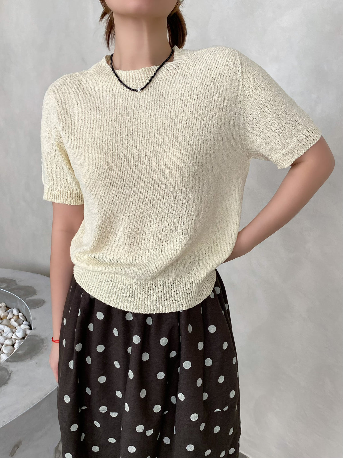 BASIC BABY YELLOW KNIT TOP