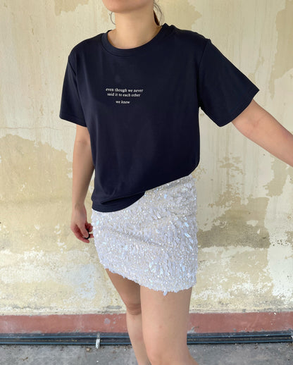 WE KNEW T-SHIRT TEE IN WHITE/GREY/NAVY/DARK GREY