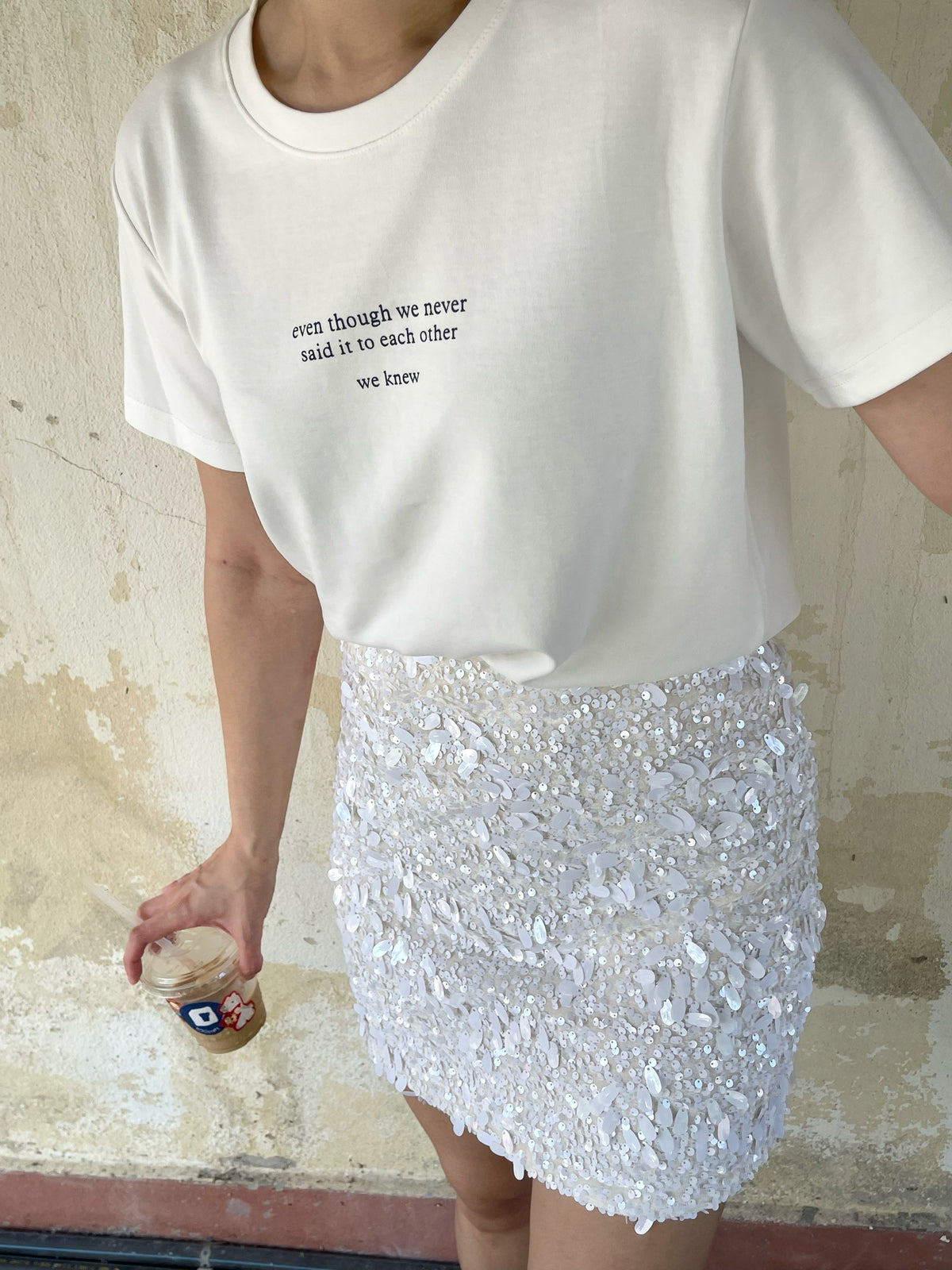 WE KNEW T-SHIRT TEE IN WHITE/GREY/NAVY/DARK GREY