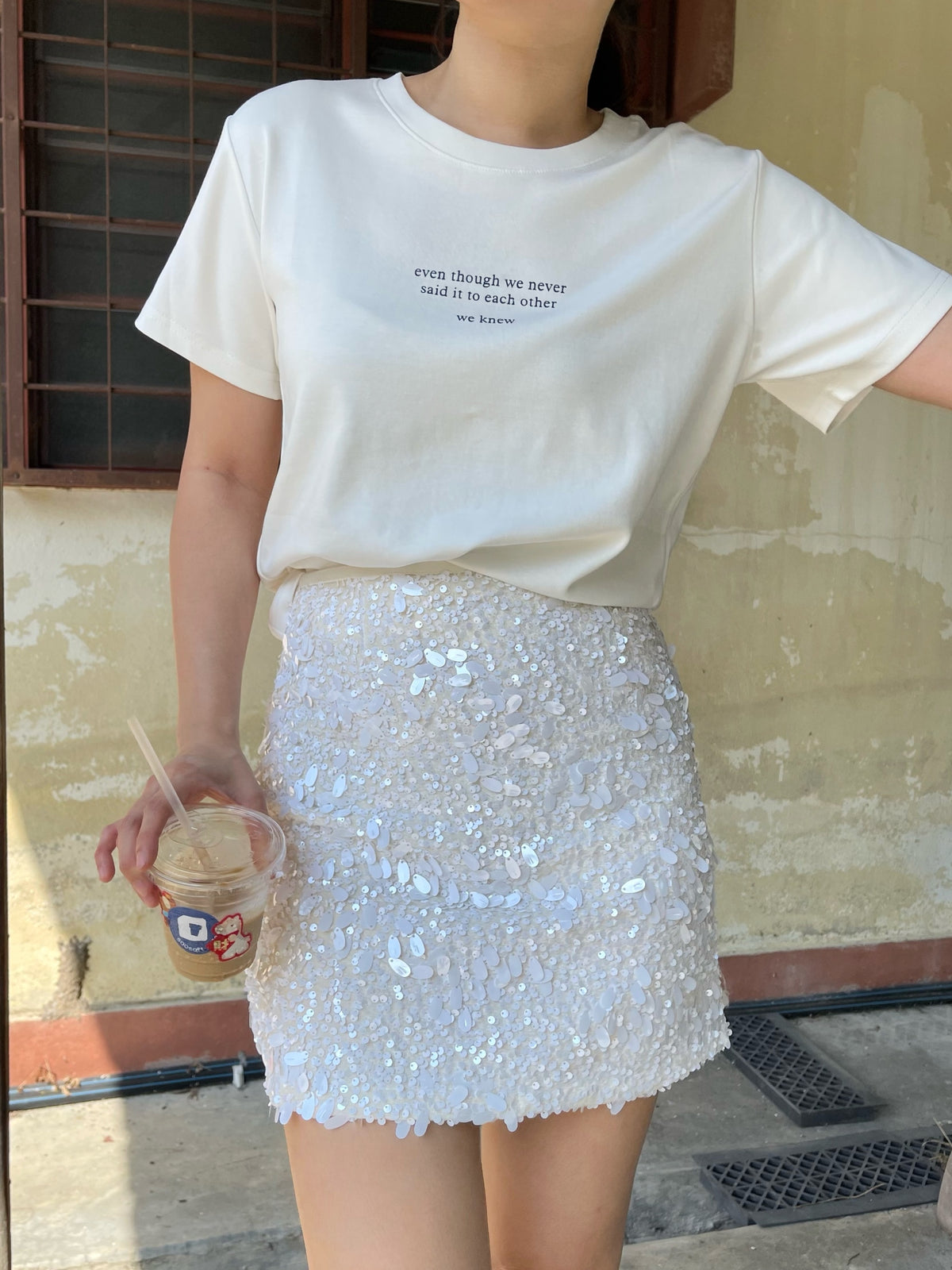 WE KNEW T-SHIRT TEE IN WHITE/GREY/NAVY/DARK GREY