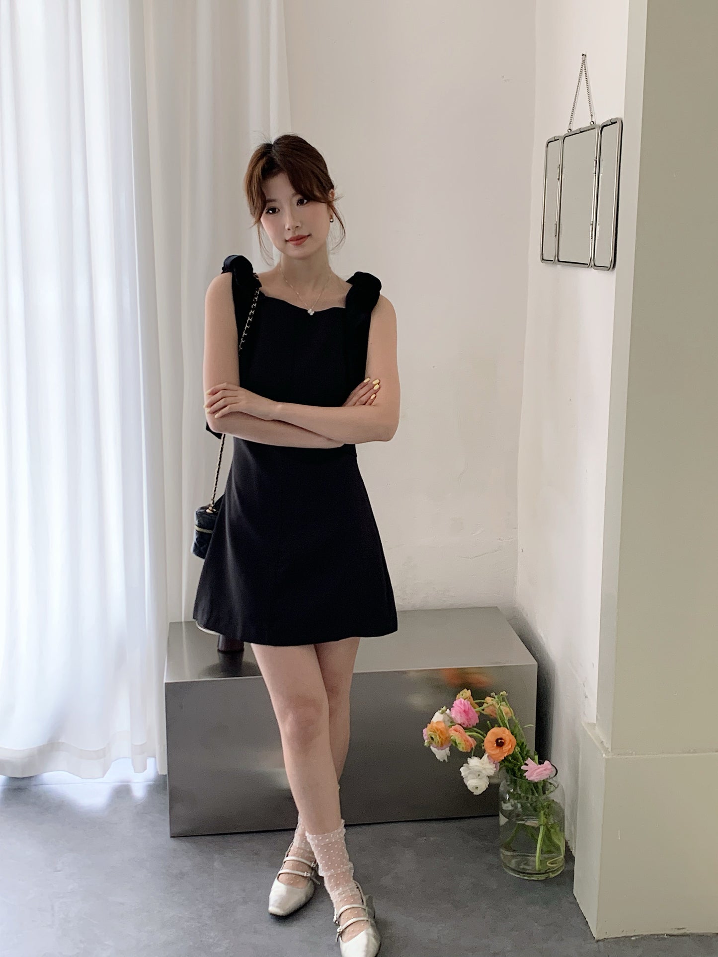 LUCY BLACK RIBBON DRESS