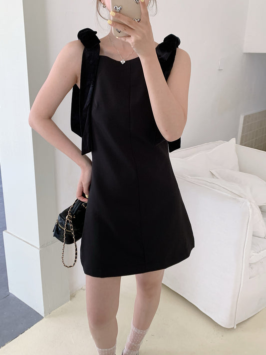 LUCY BLACK RIBBON DRESS