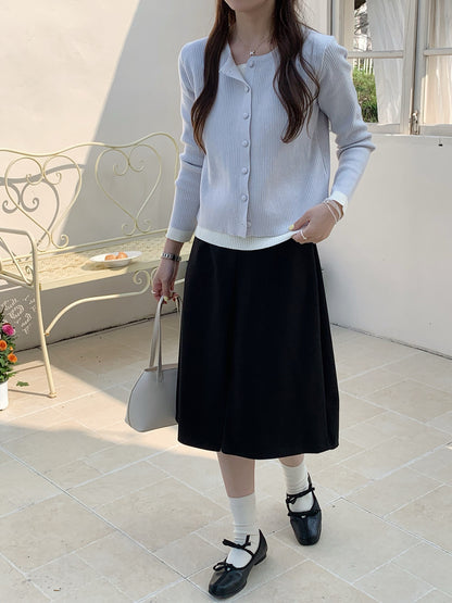BERRY HIGH WAIST SKIRT IN BLACK