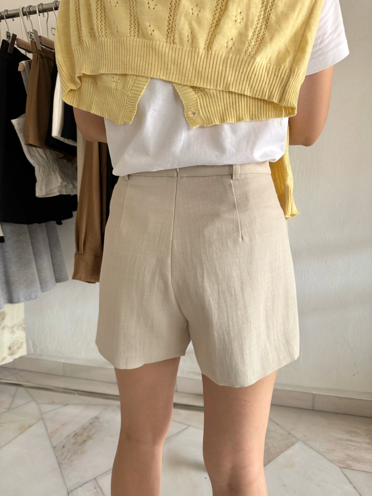 BEIGE SKORT HIGH WAIST