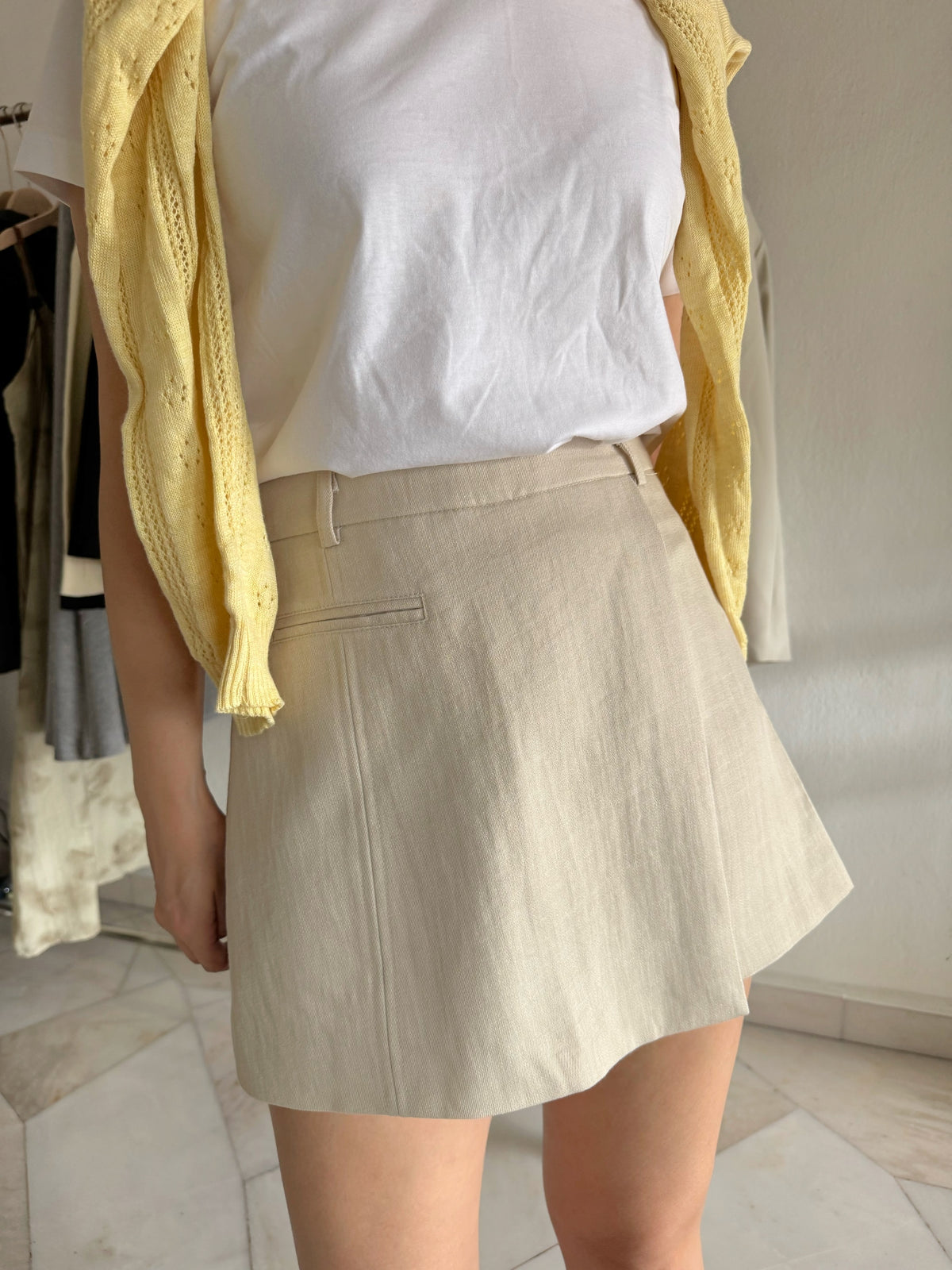 BEIGE SKORT HIGH WAIST
