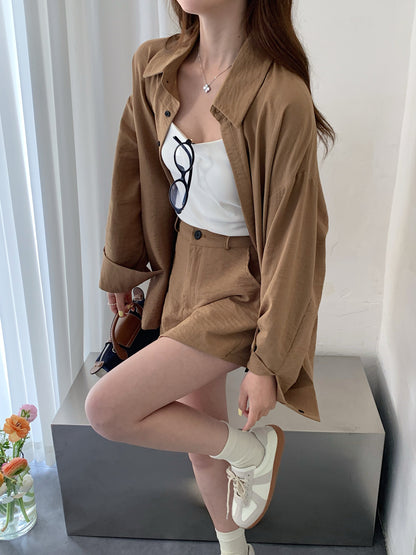 WINNIE SET (BLOUSE+SKIRT) IN KHAKI/BLACK