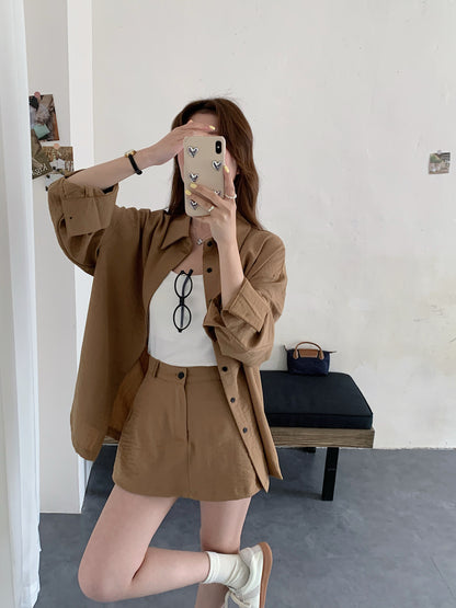 WINNIE SET (BLOUSE+SKIRT) IN KHAKI/BLACK