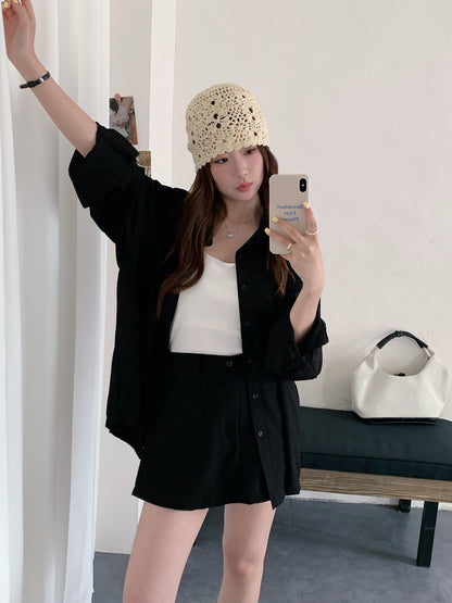 WINNIE SET (BLOUSE+SKIRT) IN KHAKI/BLACK