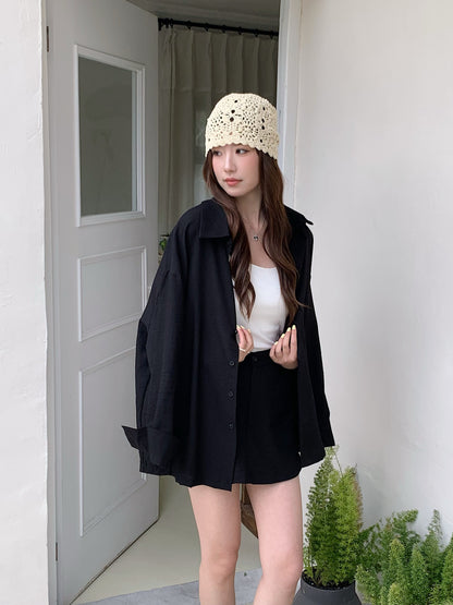 WINNIE SET (BLOUSE+SKIRT) IN KHAKI/BLACK