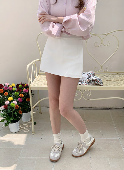 MABLE HIGH WAIST SKIRT IN WHITE/BLACK