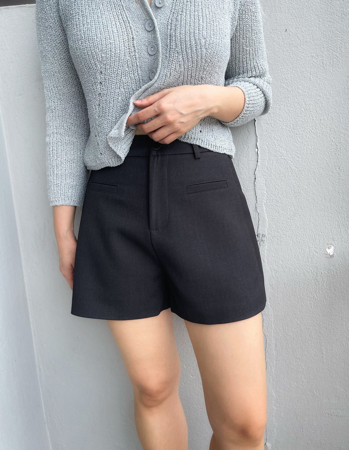 ORIS HIGH WAIST SHORT IN GREY/BEIGE