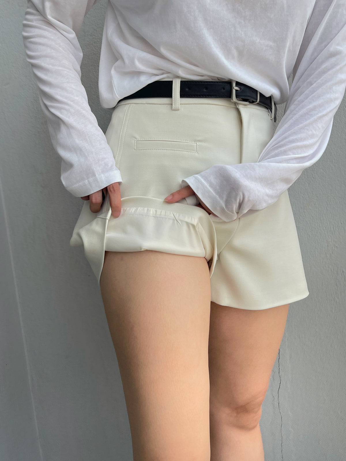ORIS HIGH WAIST SHORT IN GREY/BEIGE