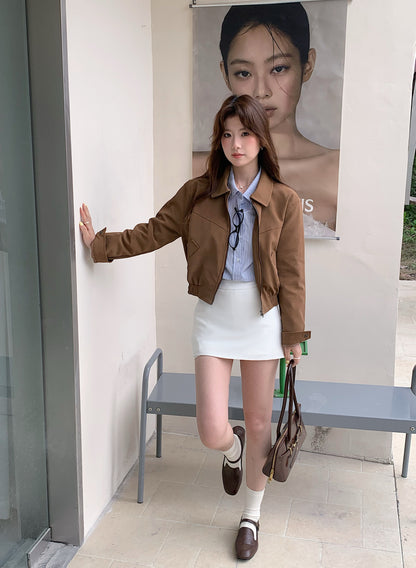 OVERSIZED JACKET IN BROWN/CARAMEL