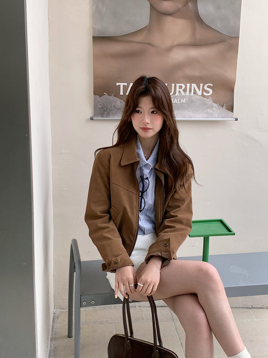 OVERSIZED JACKET IN BROWN/CARAMEL