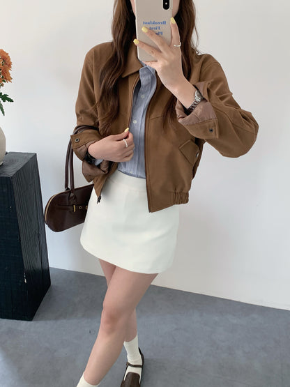 OVERSIZED JACKET IN BROWN/CARAMEL