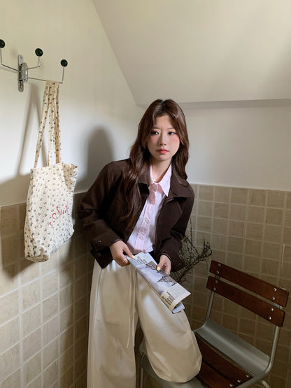 OVERSIZED JACKET IN BROWN/CARAMEL