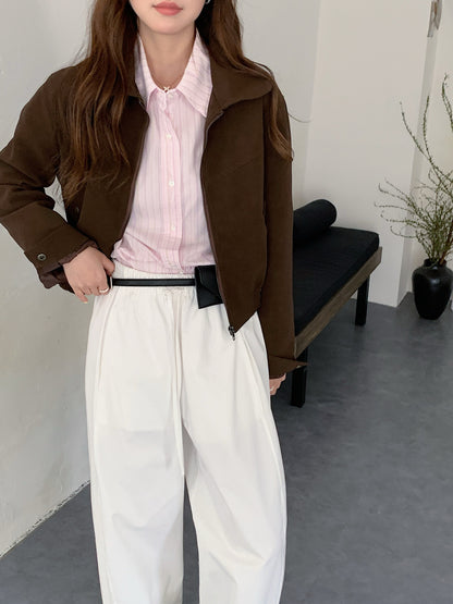 OVERSIZED JACKET IN BROWN/CARAMEL