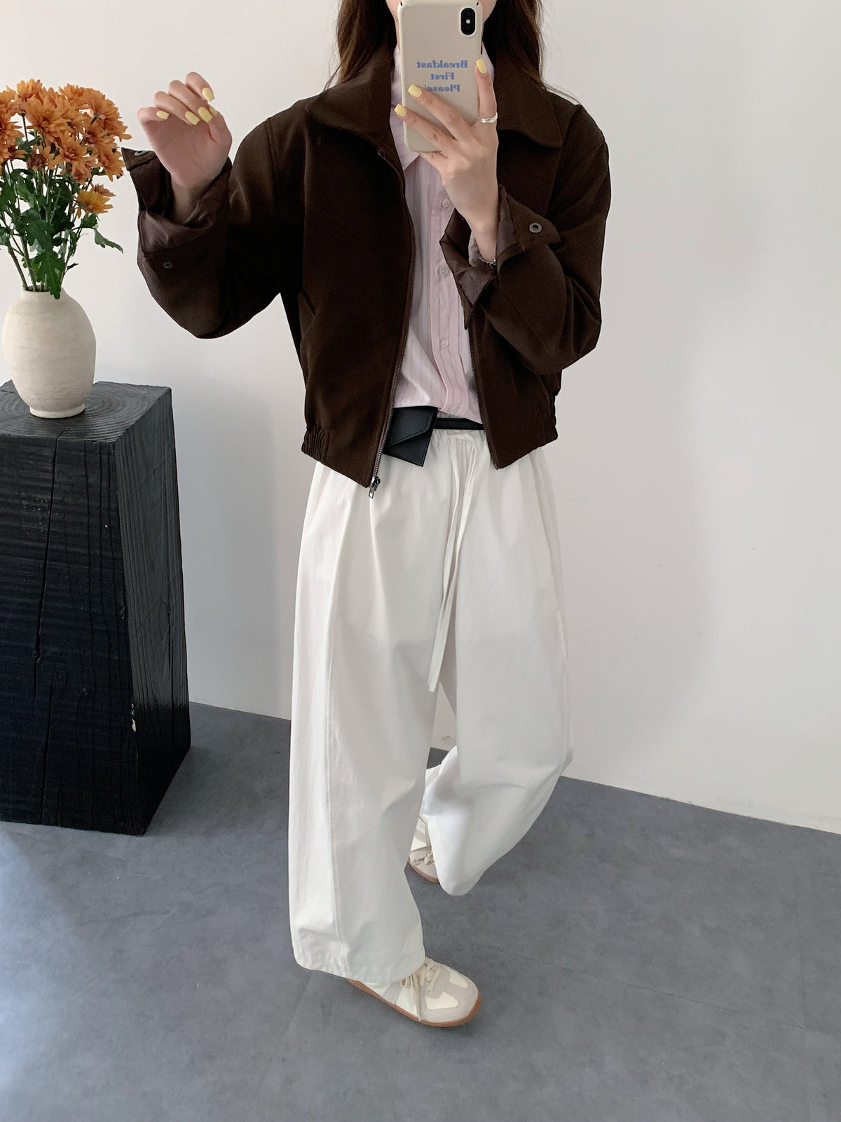 OVERSIZED JACKET IN BROWN/CARAMEL