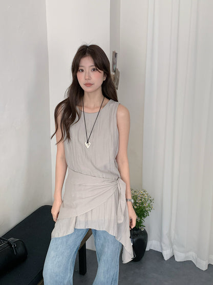 FENDY GREY SINGLET TOP