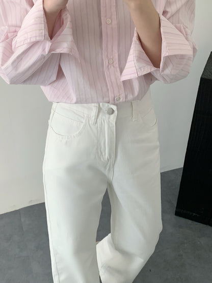 WENDY WHITE DENIM JEANS TROUSERS