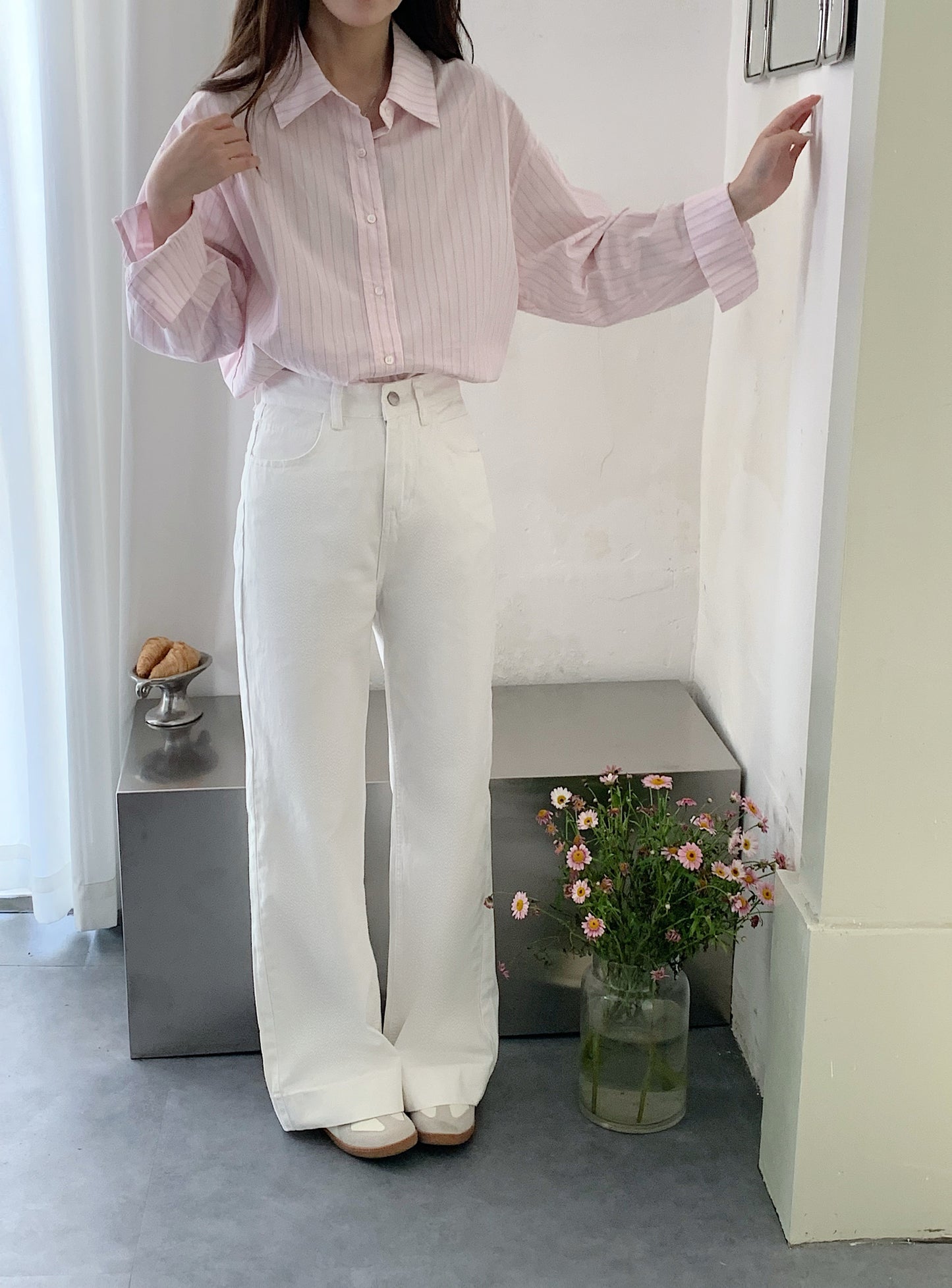WENDY WHITE DENIM JEANS TROUSERS