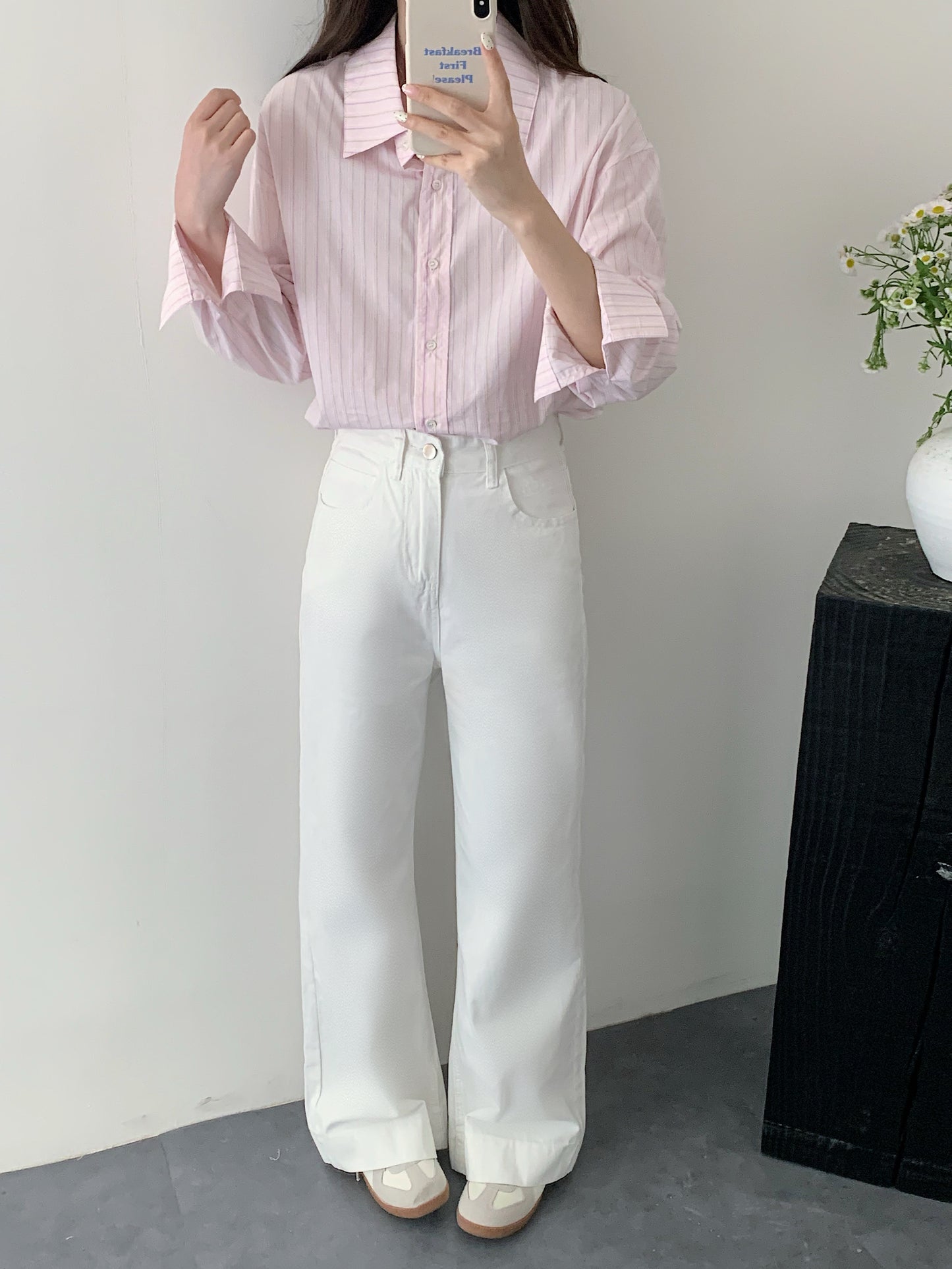WENDY WHITE DENIM JEANS TROUSERS