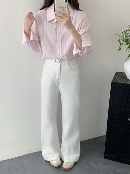 WENDY WHITE DENIM JEANS TROUSERS