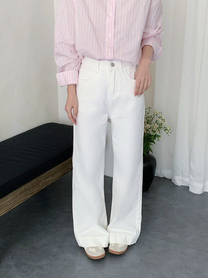 WENDY WHITE DENIM JEANS TROUSERS