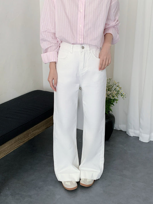 WENDY WHITE DENIM JEANS TROUSERS