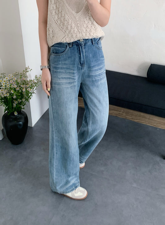 JENNY HIGH WAIST DENIM JEANS TROUSERS