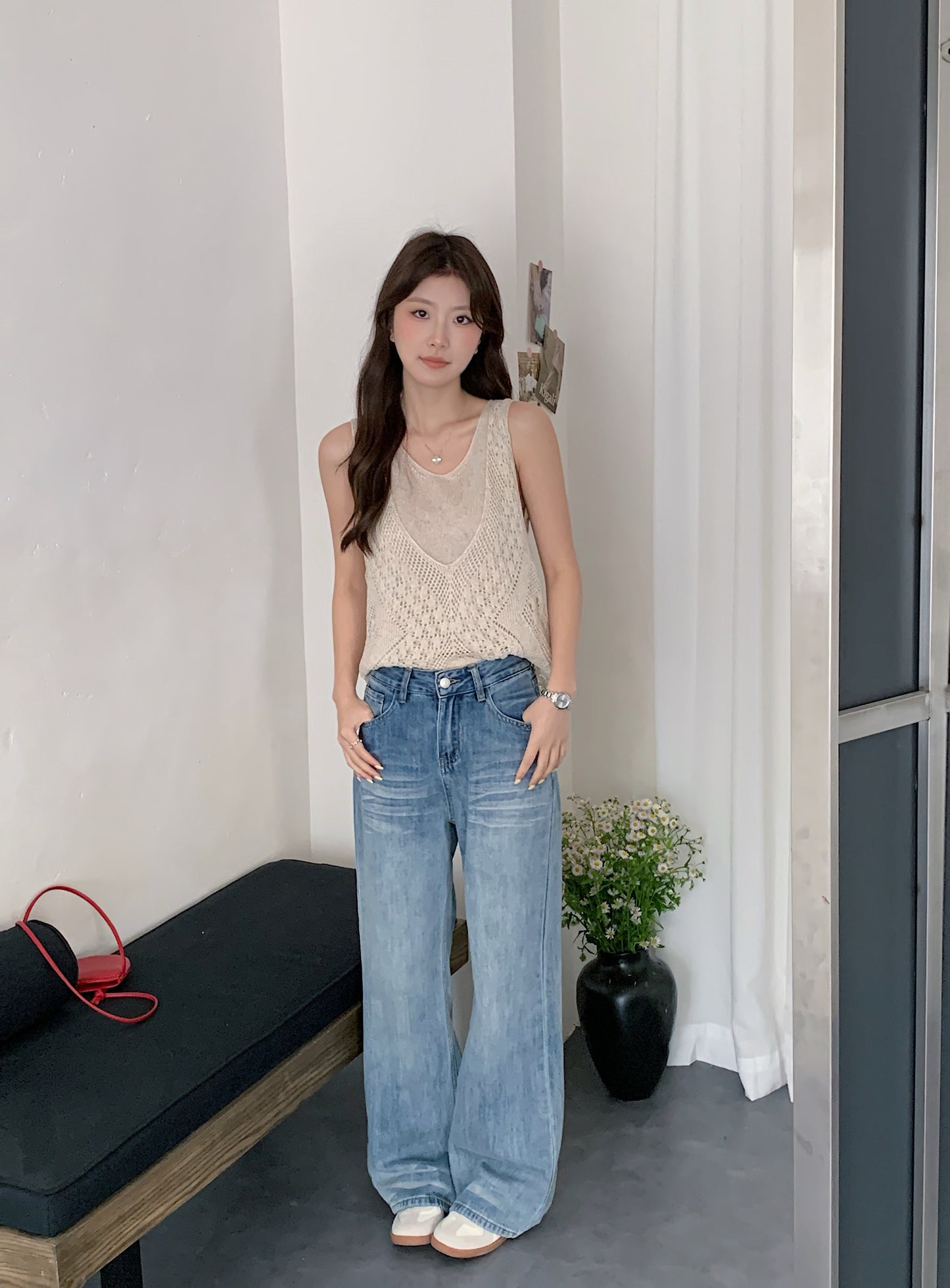 JENNY HIGH WAIST DENIM JEANS TROUSERS