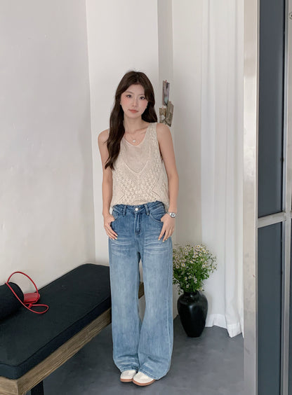JENNY HIGH WAIST DENIM JEANS TROUSERS