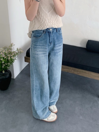 JENNY HIGH WAIST DENIM JEANS TROUSERS