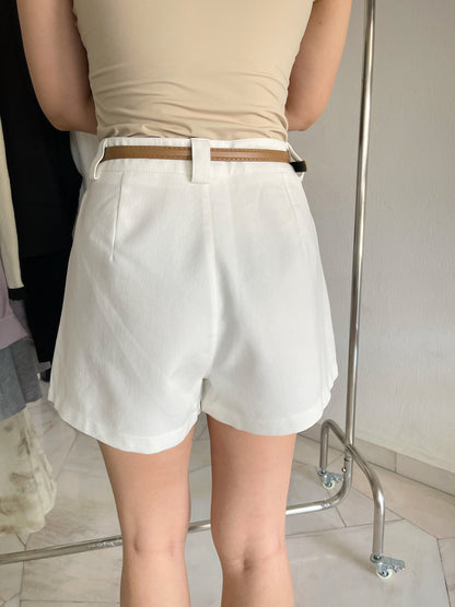 PAT HIGH WAIST SHORT IN KHAKI/WHITE