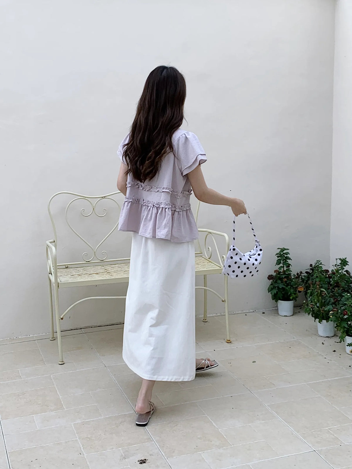 WAWA BASIC BLOUSE TOP IN NAVYBLUE/PURPLE