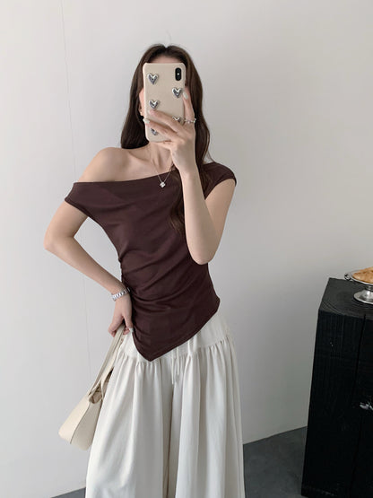 BROWN COTTON BASIC TOP