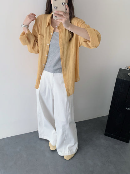 JOOJOO BLOUSE SET IN ORANGE/WHITE