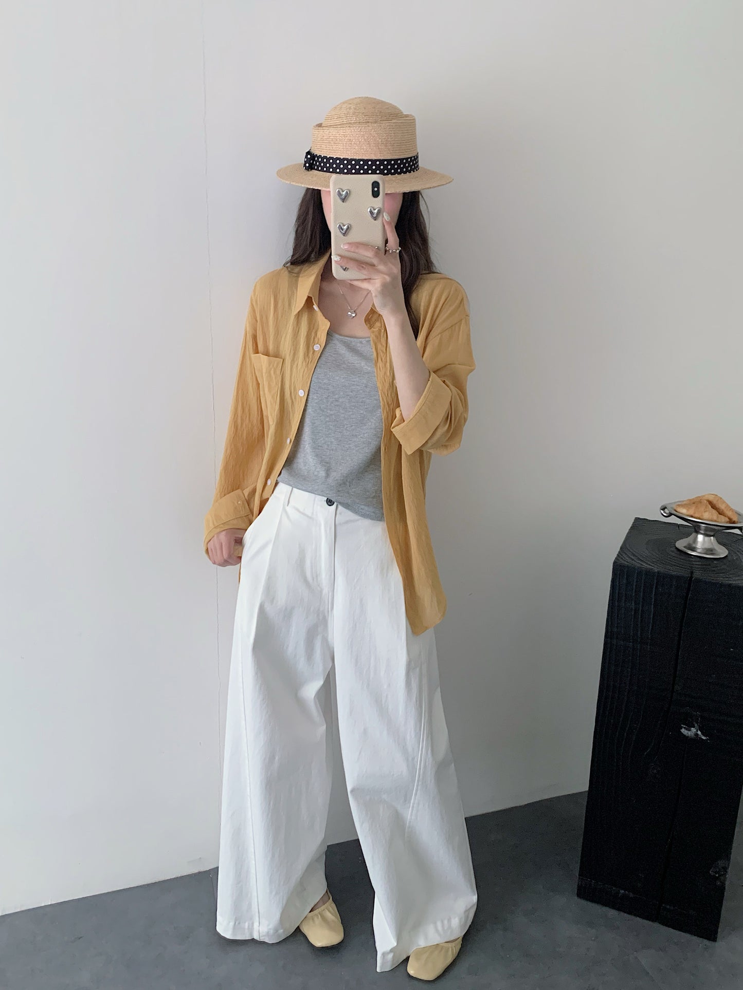 JOOJOO BLOUSE SET IN ORANGE/WHITE