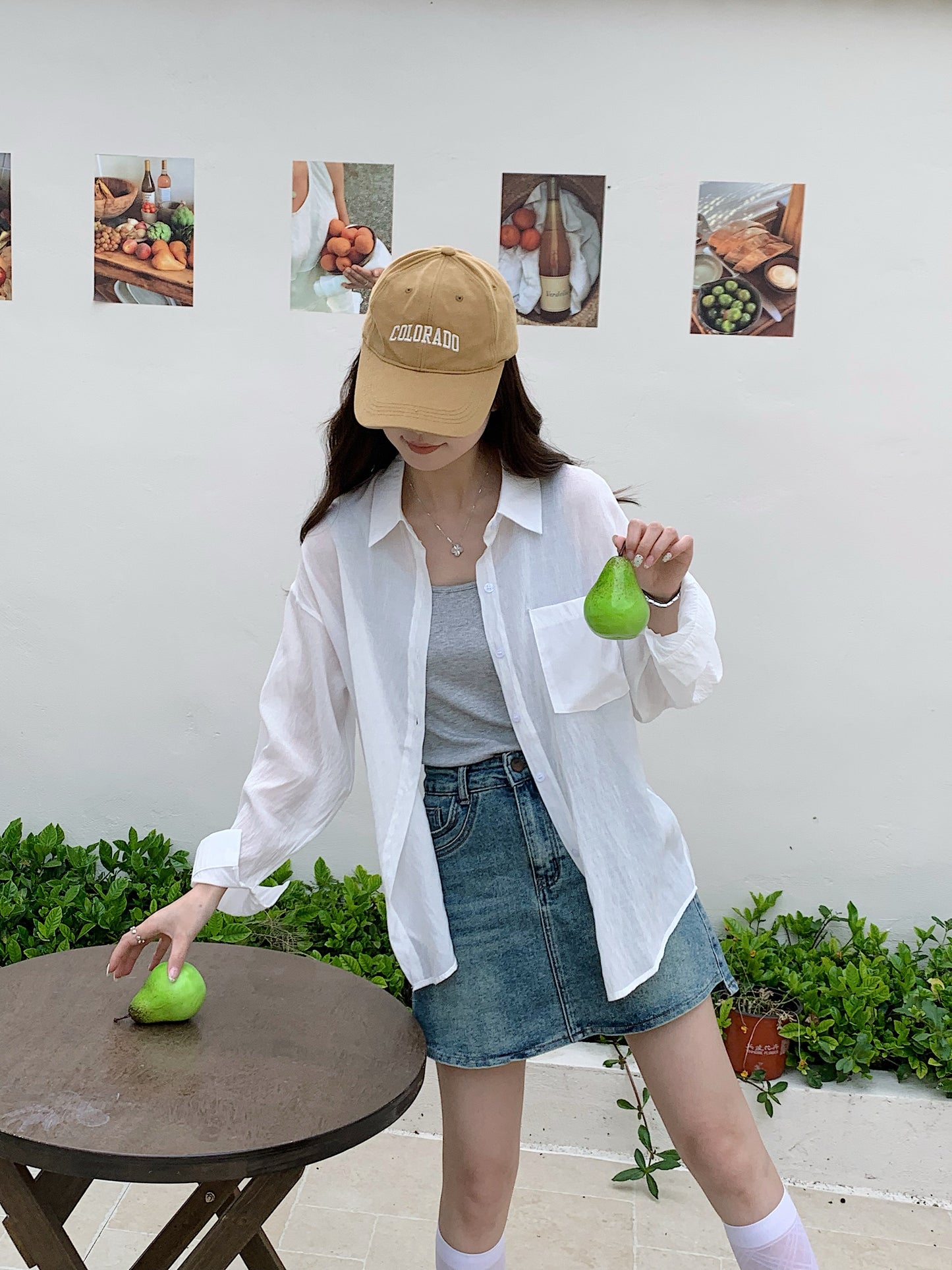 JOOJOO BLOUSE SET IN ORANGE/WHITE