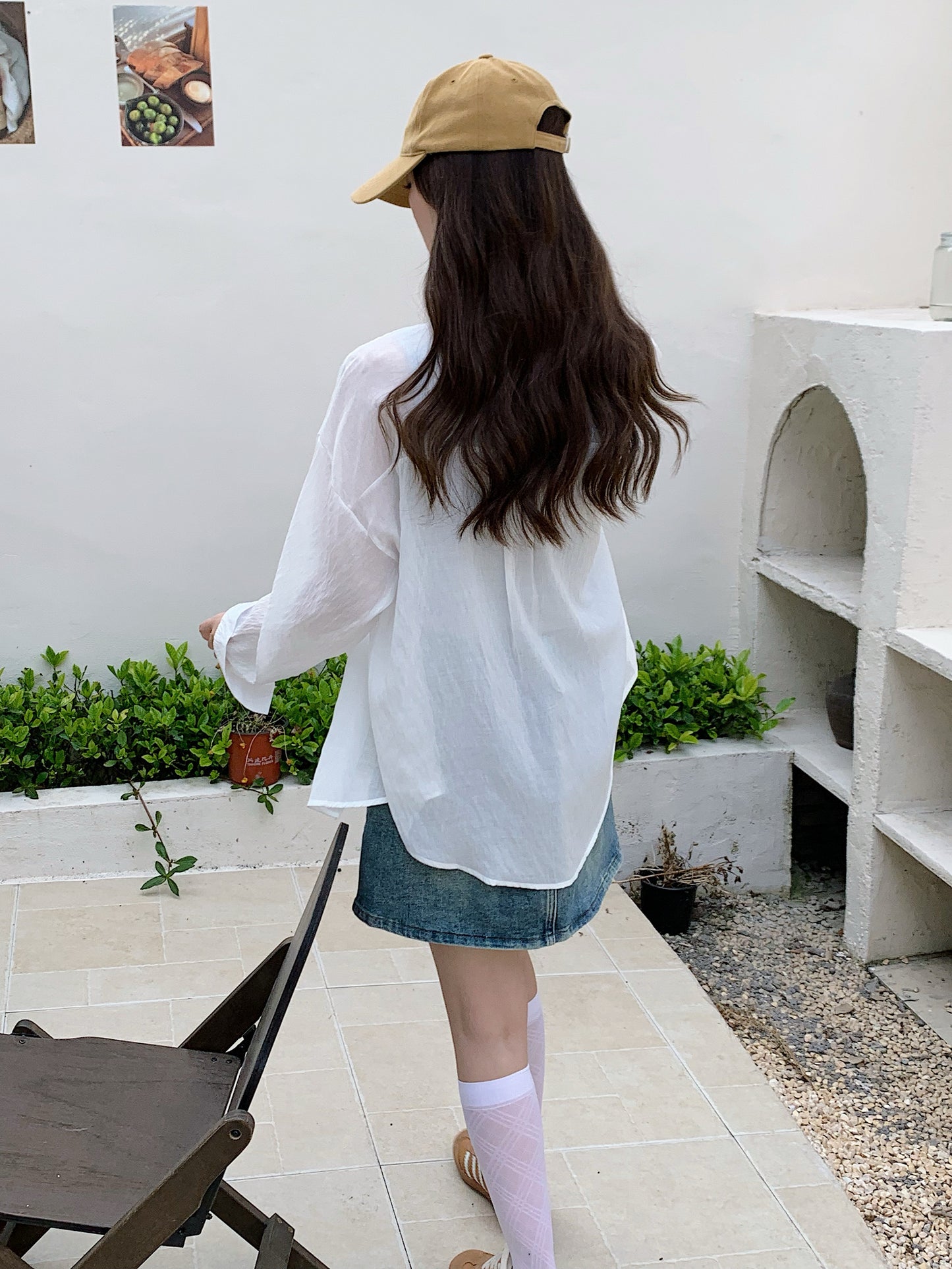 JOOJOO BLOUSE SET IN ORANGE/WHITE