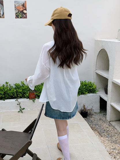 JOOJOO BLOUSE SET IN ORANGE/WHITE