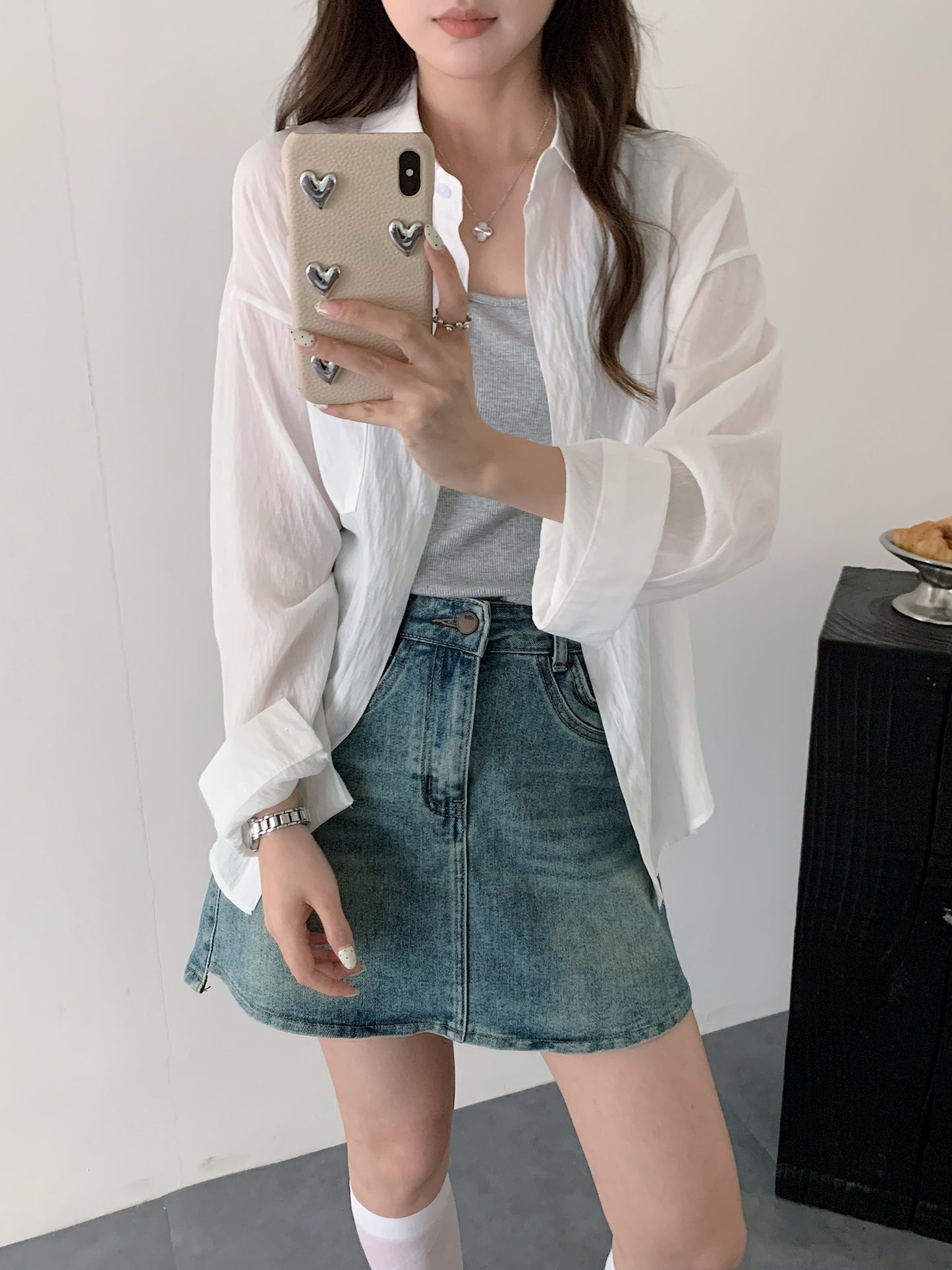 JOOJOO BLOUSE SET IN ORANGE/WHITE