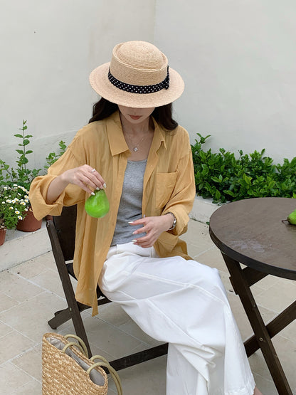 JOOJOO BLOUSE SET IN ORANGE/WHITE