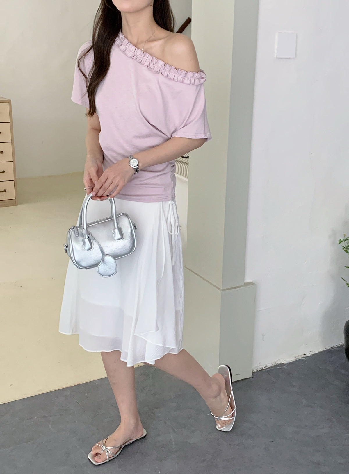 MOCHI COTTON TOP IN BLACK/PURPLE