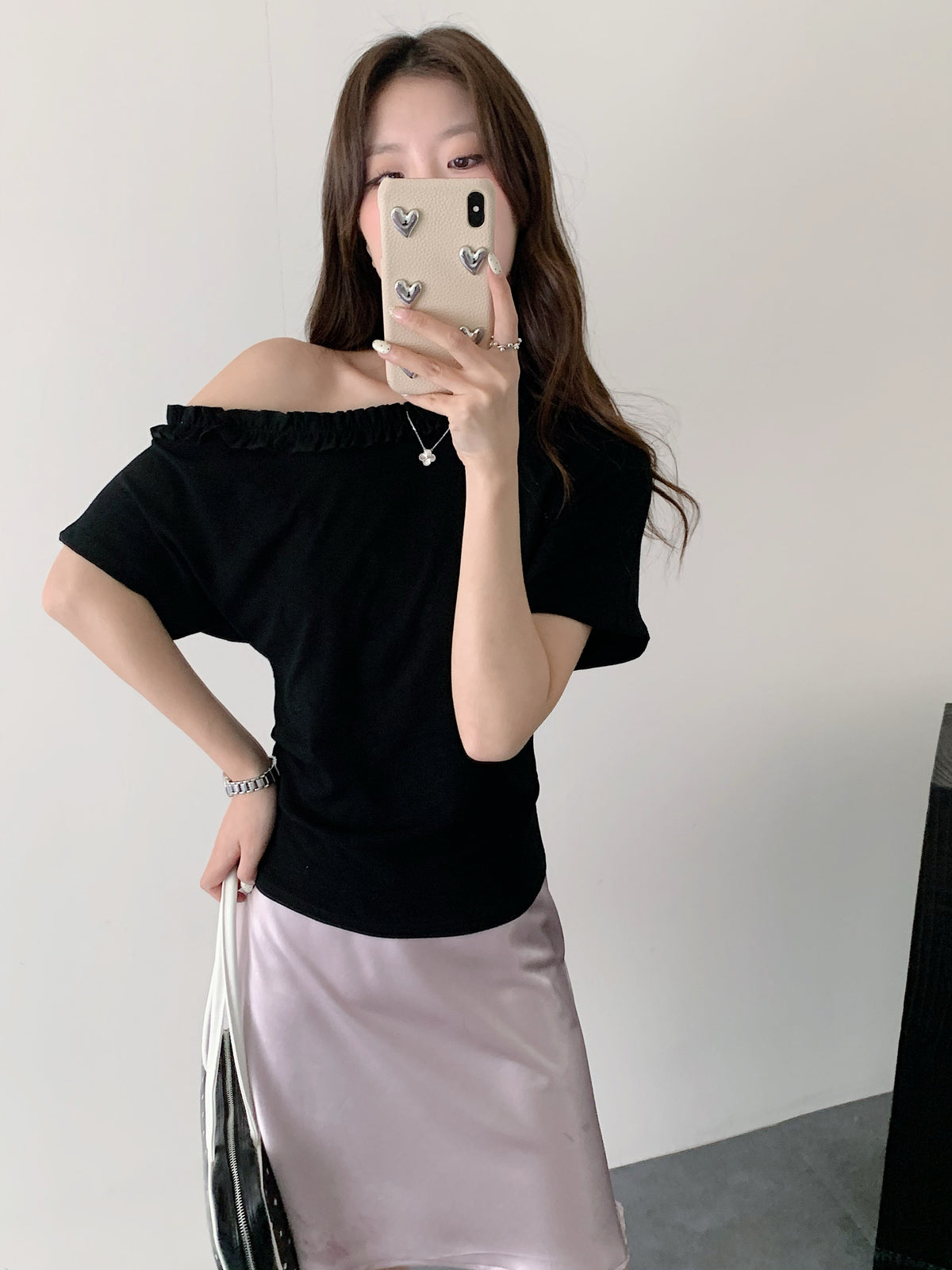 MOCHI COTTON TOP IN BLACK/PURPLE