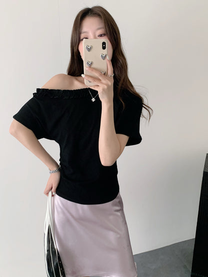 MOCHI COTTON TOP IN BLACK/PURPLE