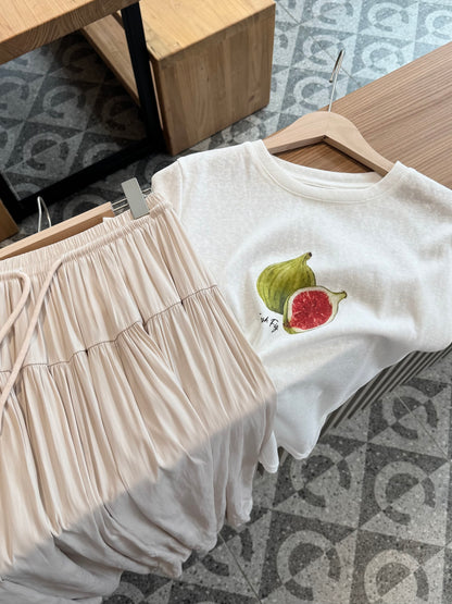 BASIC FRUIT TEE IN WHITE